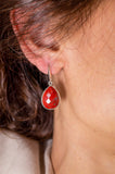 Boucles d'oreilles Jaspe rouge
